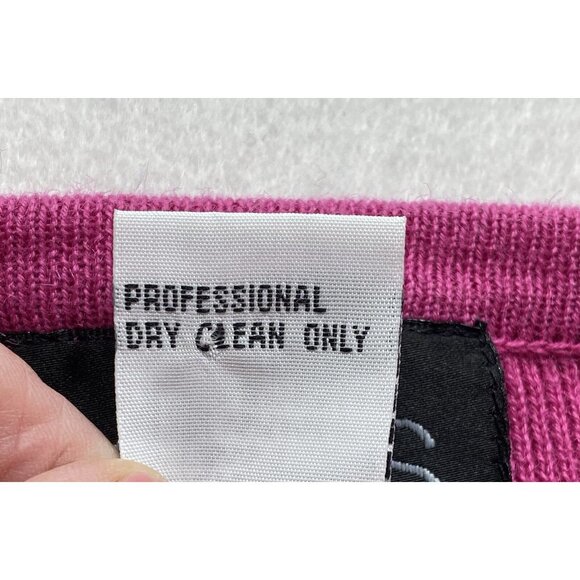 KOOS Of Course Women Ramie Silk Sweater Geometric Applique Sz M Pink 79-44 - Picture 11 of 11